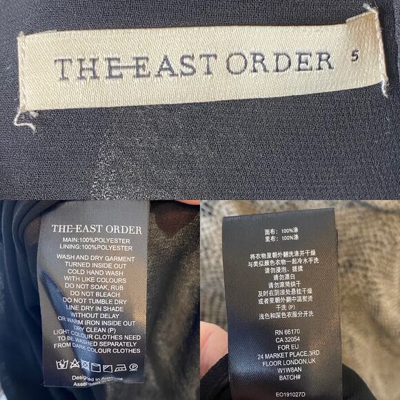 The East Order Thomsene Ruched Mini Dress Snake Print Olive size Small - Picture 7 of 7